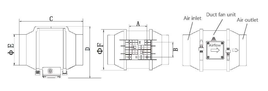 INCLINED FLOW DUCT FAN