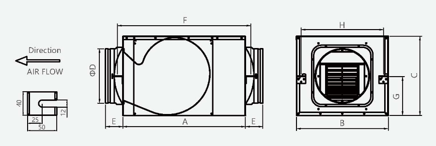 SQUARE DUCT FAN